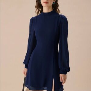 Elegant Navy Blue Women's Dress